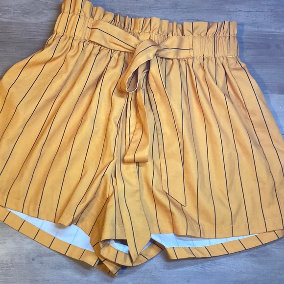 These are SHEIN high waisted tie shorts. They are a soft fabric and really flowy - Picture 1 of 2